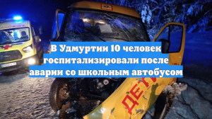 В Удмуртии 10 человек госпитализировали после аварии со школьным автобусом