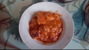 Мясные ёжики в томатном соусе.