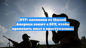 NYP: наемники из Южной Америки воюют в ВСУ, чтобы применять опыт в преступлениях