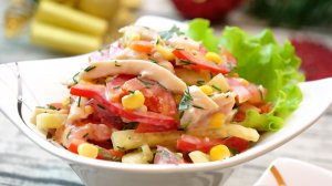 Салат с пикантной заправкой "Парижель"! Быстрый и легкий салат на праздничный стол за 10 минут!