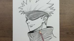 Простой рисунок в стиле аниме карандашом. Как нарисовать Годзё Сатору в стиле аниме шаг за шагом