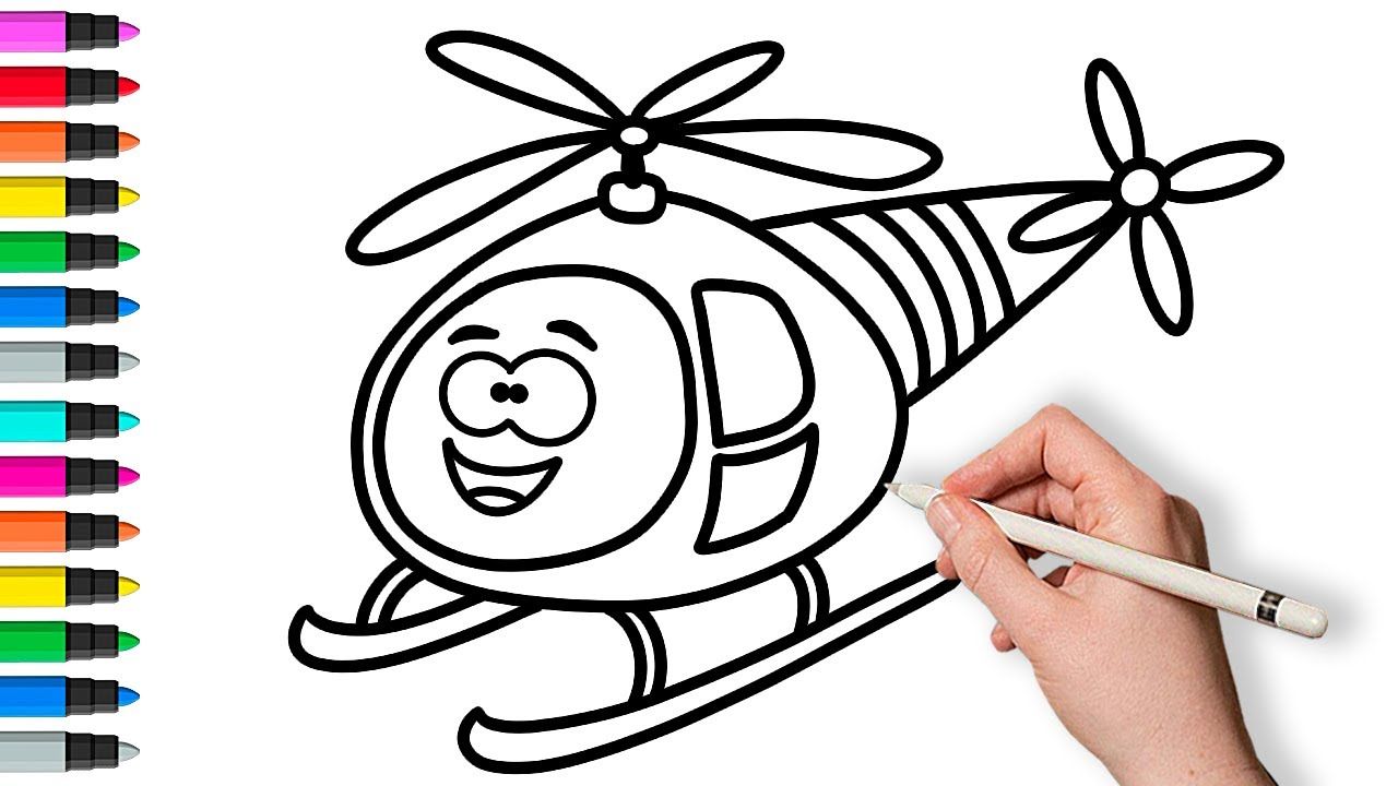 ️ Как нарисовать вертолёт  Рисунок и раскраска #рисунок #раскраска #длядетей