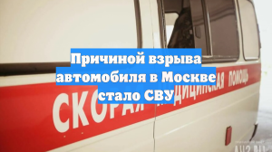 Причиной взрыва автомобиля в Москве стало СВУ