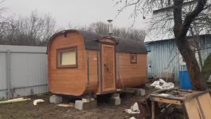 Баня бочка "Квадро" 4 метра с боковым входом увеличенного диаметра купить в Лысково.