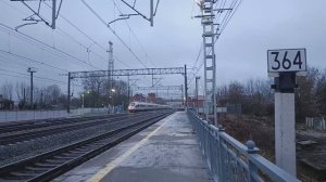 Станция Вышний Волочёк. Проход "Авроры" и "Сапсанов"