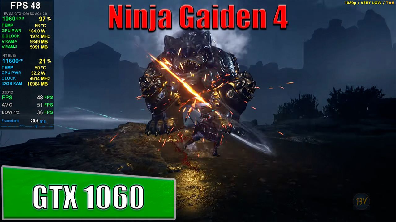Ninja Gaiden 4  GTX 1060 + i5 11600kf