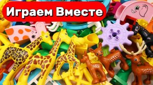 Развивающее строительство для детей: трасса из блоков 🦒 Лабиринт ASMR – ДИКИЕ ЖИВОТНЫЕ !