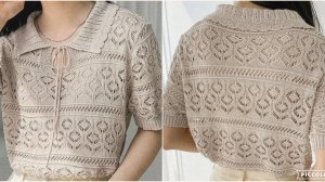 Красивый ажурный узор для футболки- поло от SHEIN.