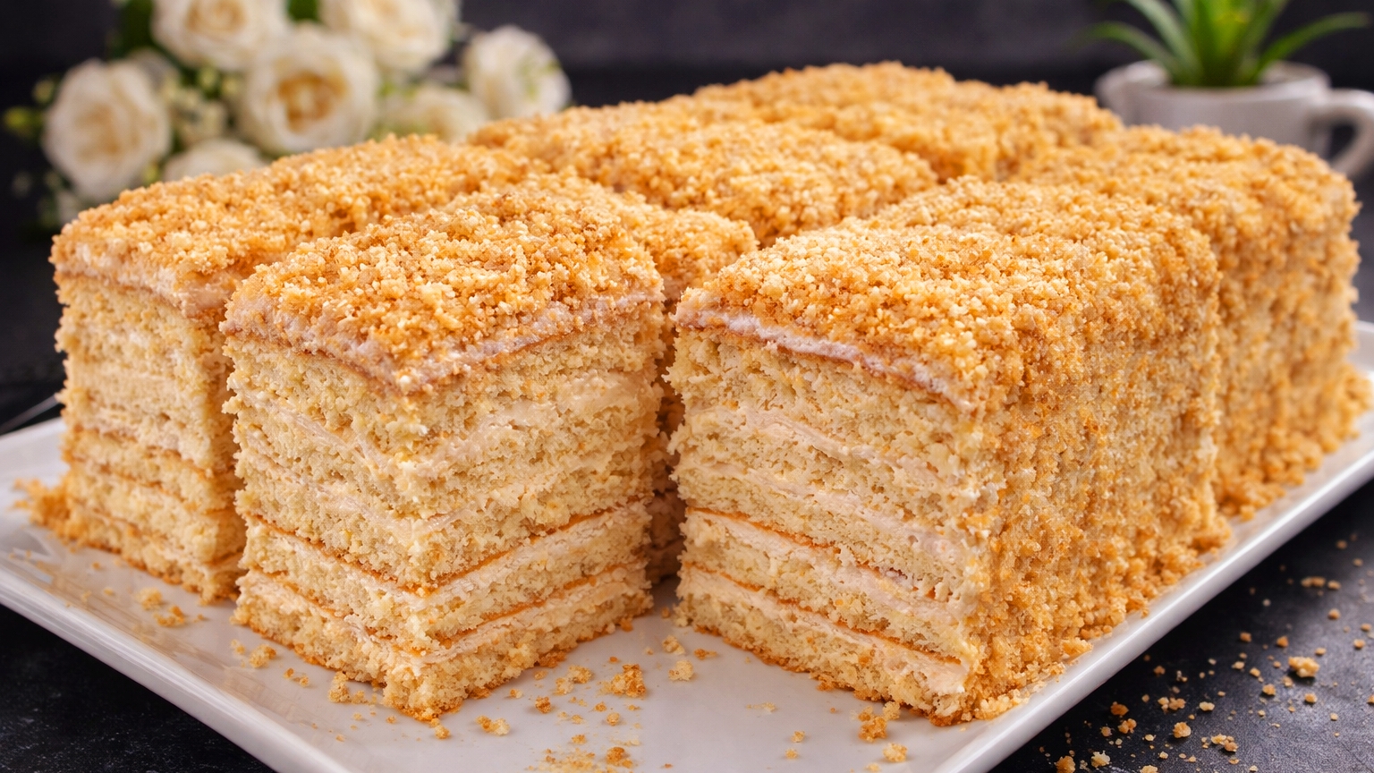 МЕДОВИК без раскатки коржей! Без масла! Тает во рту! Простой рецепт! смотреть онлайн