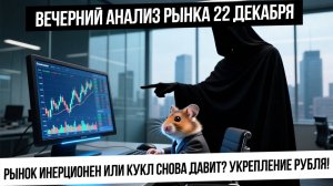 Вечерний анализ рынка 22 декабря. Индекс давят вниз! Рубль укрепляется! Газ, серебро, золото!