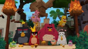 Minecraft and angry birds 🐦: злые птички в Майнкрафте борются со свинками за яйца 🥚🐣