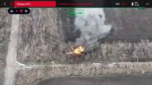 Донбасс. Расчеты Центра «Рубикон» с помощью FPV самолетного типа поразили огневую позицию ВСУ