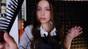 АСМР парикмахерская, стрижка волос