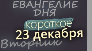 23 декабря Вторник Евангелие дня 2025 короткое! Рождественский пост