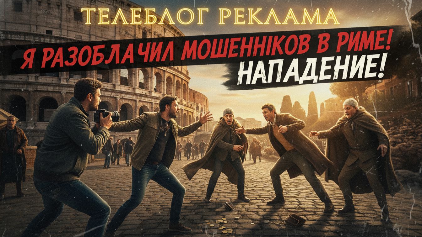 Я разоблачил мошенников в Риме! Нападение. Телеблог реклама смотреть онлайн