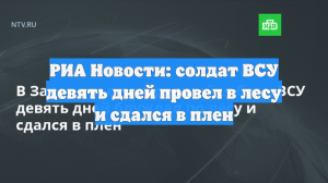 РИА Новости: солдат ВСУ девять дней провел в лесу и сдался в плен