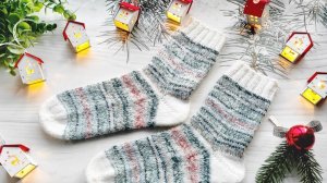 Носочный календарь 2025. Декабрь. Носочки под ёлочку.