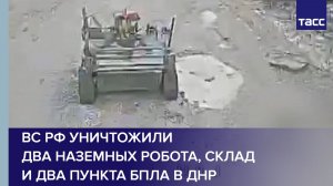 ВС РФ уничтожили два наземных робота, склад и два пункта БПЛА в ДНР