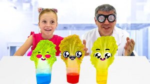 Настя на уроке естествознания в школе