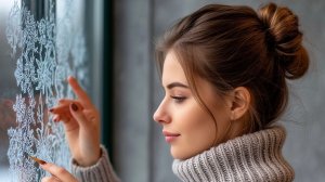 Draws a pattern on the glass