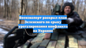 Военэксперт раскрыл план Зеленского по срыву урегулирования конфликта на Украине