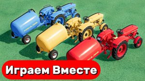 МУЛЬТИКИ ДЛЯ ДЕТЕЙ ПРО РАЗНОЦВЕТНЫЕ МАШИНКИ И ТРАКТОРЫ НА ФЕРМА 🚜 ГОНКИ МАШИНОК НА ФЕРМЕ ЧАСТЬ 5