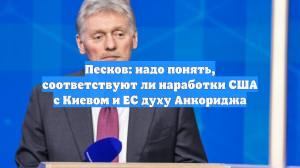 Песков: надо понять, соответствуют ли наработки США с Киевом и ЕС духу Анкориджа