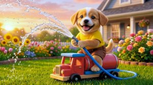 Мультики для детей, мама собачки сделал для него машинку полевалку, мультфильм/мультики