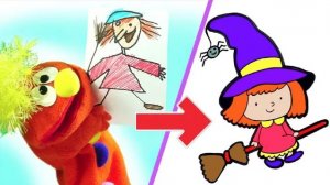 Мультик - раскраска для детей ВЕДЬМУ. Учимся как рисовать ВЕДЬМУ вместе с детьми.