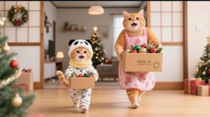 Напряженный день по уборке дома с котенком Джинджер и мамой-кошкой