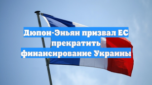 Дюпон-Эньян призвал ЕС прекратить финансирование Украины