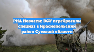 ТАСС: в Сумскую область переброшен спецназ Госпогранслужбы Украины