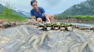 Рыбалка при помощи бамбуковой ловушки.