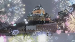 🇨🇦 ⛄❄  Полуночный снегопад в Старом Квебеке, рождественская Канада!