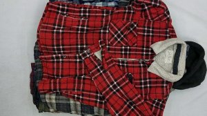 40730 Рубашки мужские фланель на мех подкладе, 13пак, camicie flanele imbotito 1/2, секонд (extra) о