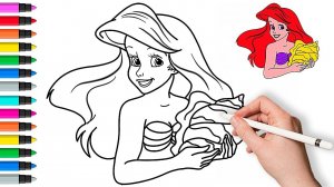 Как нарисовать русалочку Ариэль | Рисование и раскраски для детей