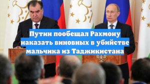 Путин пообещал Рахмону наказать виновных в убийстве мальчика из Таджикистана
