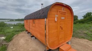 Баня бочка "Квадро" 5 метров с торцевым купить в Сарове.