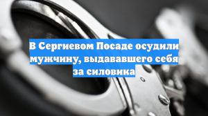 В Сергиевом Посаде осудили мужчину, выдававшего себя за силовика