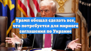 Трамп обещал сделать все, что потребуется для мирного соглашения по Украине
