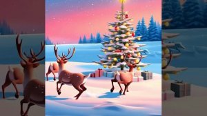 новый год олени вокруг