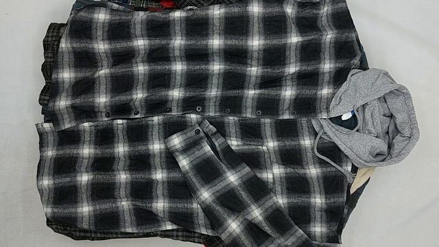 Рубашки мужские фланель на мех подкладе  секонд оптом 14 пак