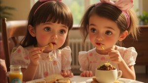 Мы с Настюшею за чаем...