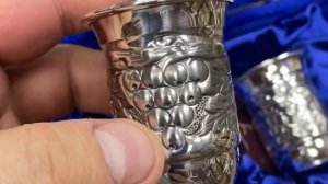 Серебряная стопка "Виноград", стп028