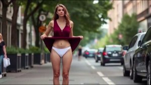 Показала свои трусики по среди улицы 18+