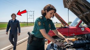 Одинокий МЕХАНИК остановился, чтобы помочь ПОЛИЦЕЙСКОМУ, и ПОБЛЕДНЕЛ, увидев ЛИЦО, котор