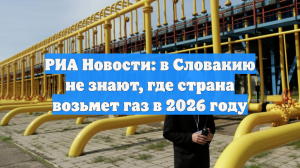 РИА Новости: в Словакию не знают, где страна возьмет газ в 2026 году