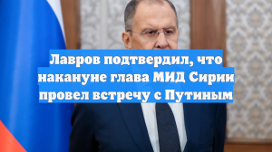 Лавров подтвердил, что накануне глава МИД Сирии провел встречу с Путиным