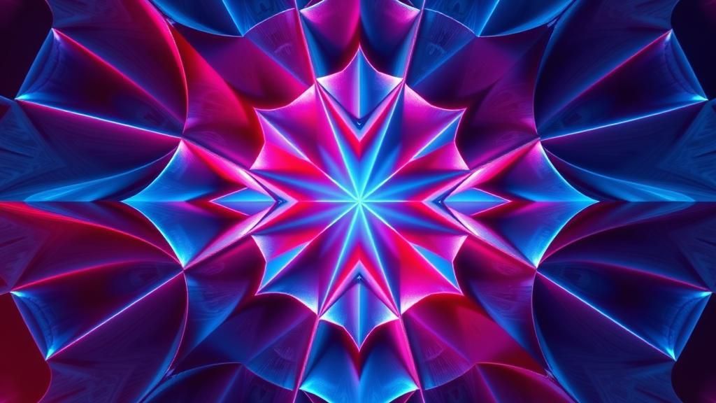 Геометрические узоры в сине-красных тонах смотреть онлайн