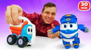 Гонки и новоселье для друга! Лева помогает Роботу Поезду и строит крепкий дом для Робокара Поли